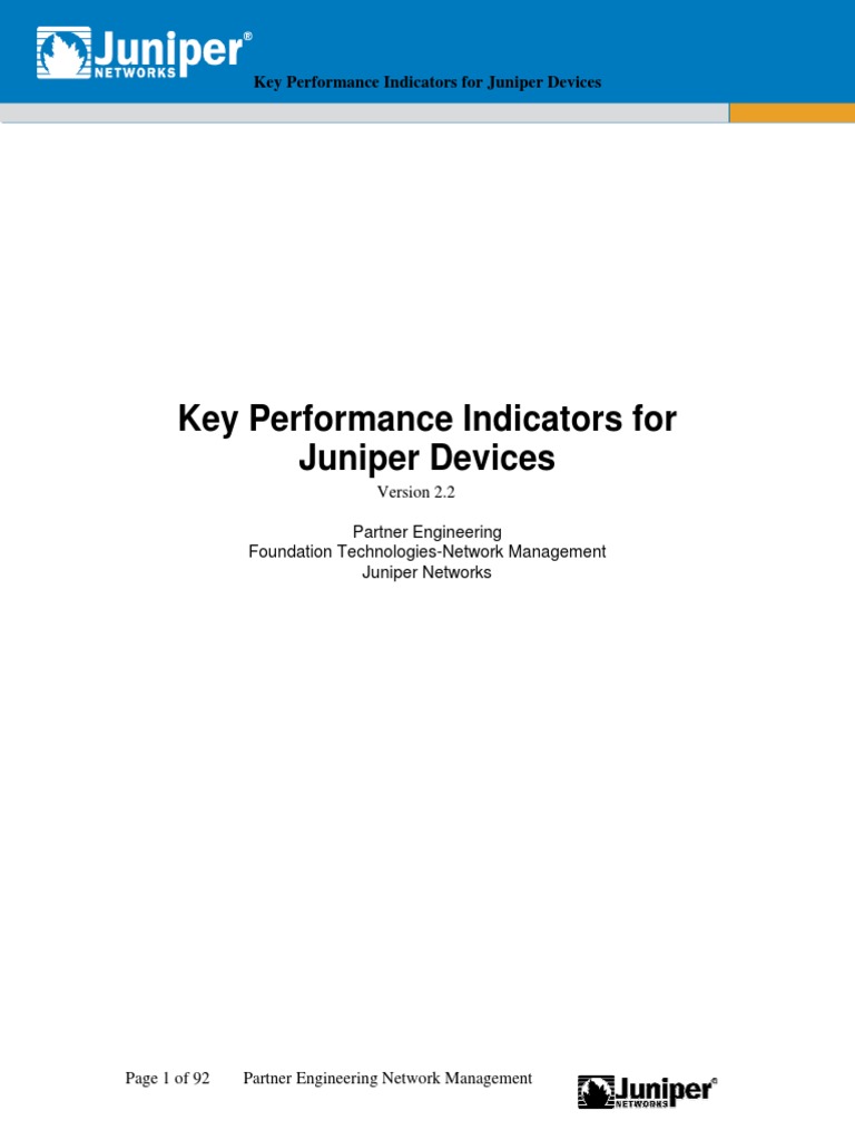 Juniper Devices Performance Indicators | PDF | Computer Network ...