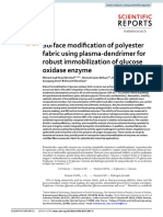 Surface Modification of Polyester Fabric Using Plasma-Dendrimer For Robust Immobilization of Glucose Oxidase Enzyme