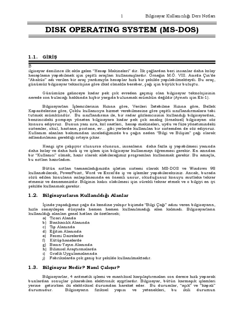 Ms-Dos Dersnotlari | PDF