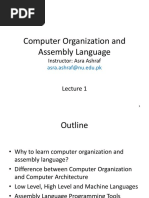 Computer Organization and Assembly Language: Instructor: Asra Ashraf