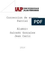 Correccion de Examen Parcial Alumno: Salcedo Gonzales Jean Carlo