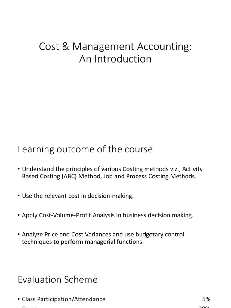 Cost & Management Accounting Overview | PDF | Management Accounting ...