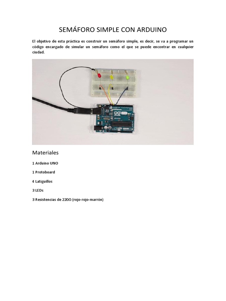 Semáforo Simple Con Arduino | PDF