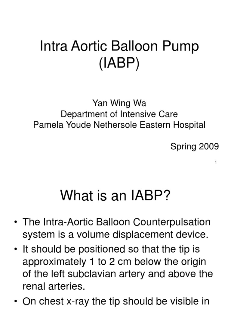 Intra Aortic Balloon Pump Iabp 2009 Pdf Diastole