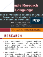 Researches on Language (a Sample Research in Language)