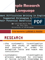 Researches On Language (A Sample Research in Language)