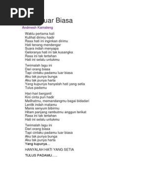 Cinta Luar Biasa Andmesh Kamaleng You can streaming and download for free here! cinta luar biasa andmesh kamaleng