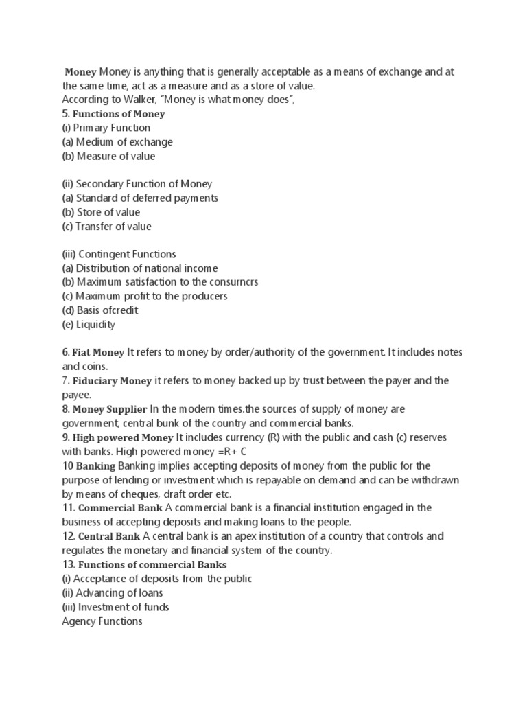 The Functions and Instruments of Money, Banking, and Policy