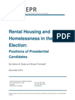 Rental Housing and Homelessness in The 2020 Election: Positions of Presidential Candidates