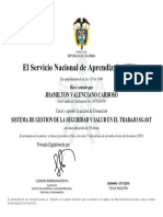 El Servicio Nacional de Aprendizaje SENA: Jhamilton Valenciano Cardoso