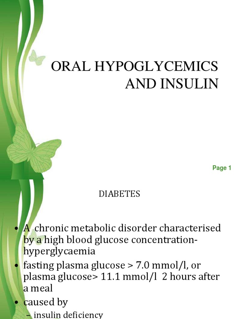 Oral Hypoglycemics Overview | PDF | Insulin | Insulin Resistance