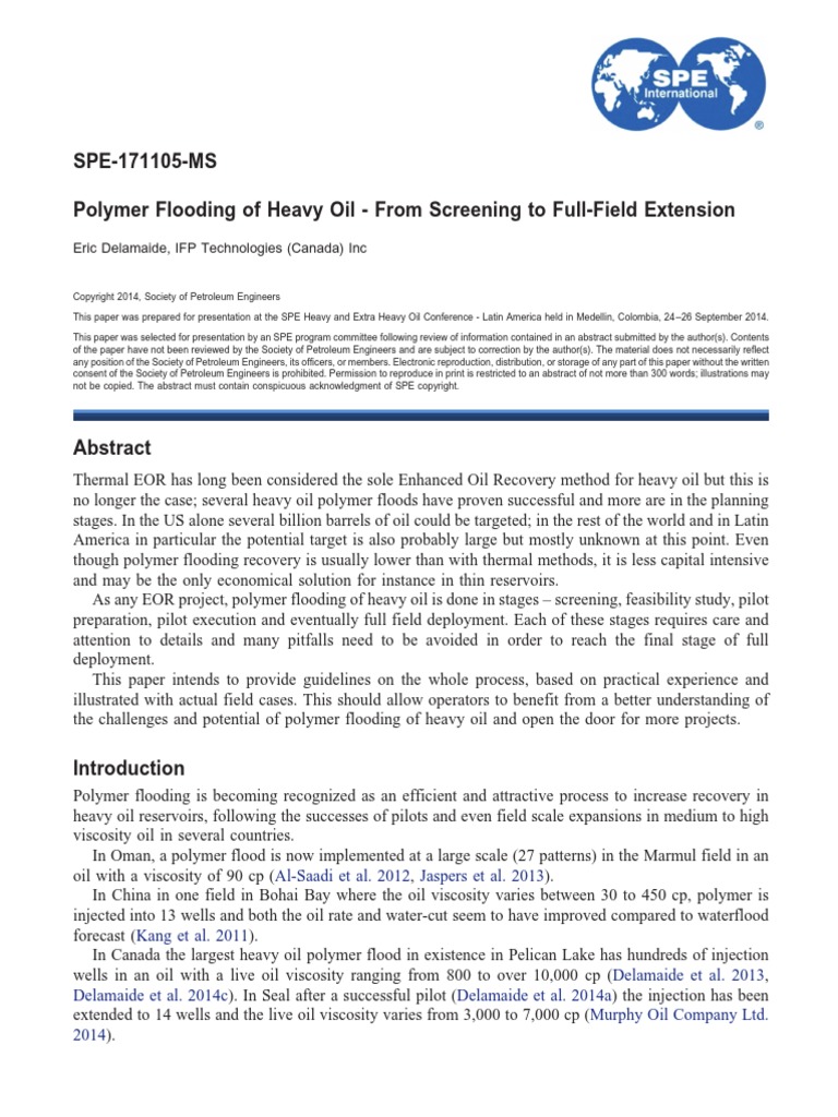 Polymer Flooding | PDF | Petroleum Reservoir | Enhanced Oil Recovery