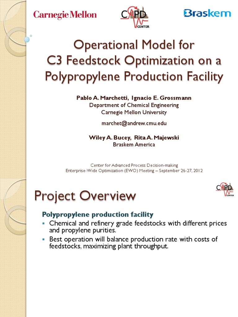 Operational Model For C3 Feedstock Optimization On A Polypropylene ...