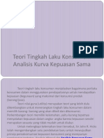 (BAB 8) Teori Tingkah Laku Konsumen & Analisis Kurva Kepuasan Sama