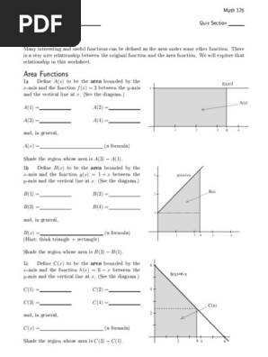 Math 125 Quiz Section Worksheets Pdf Fraction Mathematics Integral