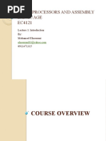 Microprocessors and Assembly Language EC4121: Lecture 1: Introduction By: Mohamed Elnourani 0911471315