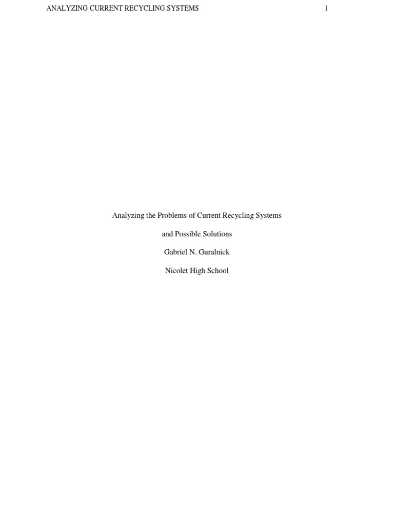 Recycling Research Paper PDF Recycling Waste