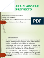 Guía Explicativa para Anteproyecto Por - Jesús Antonio Cuesta Copete
