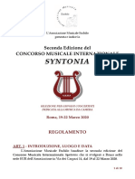 Regolamento 2a Ed. Concorso Musicale Internazionale Syntonia