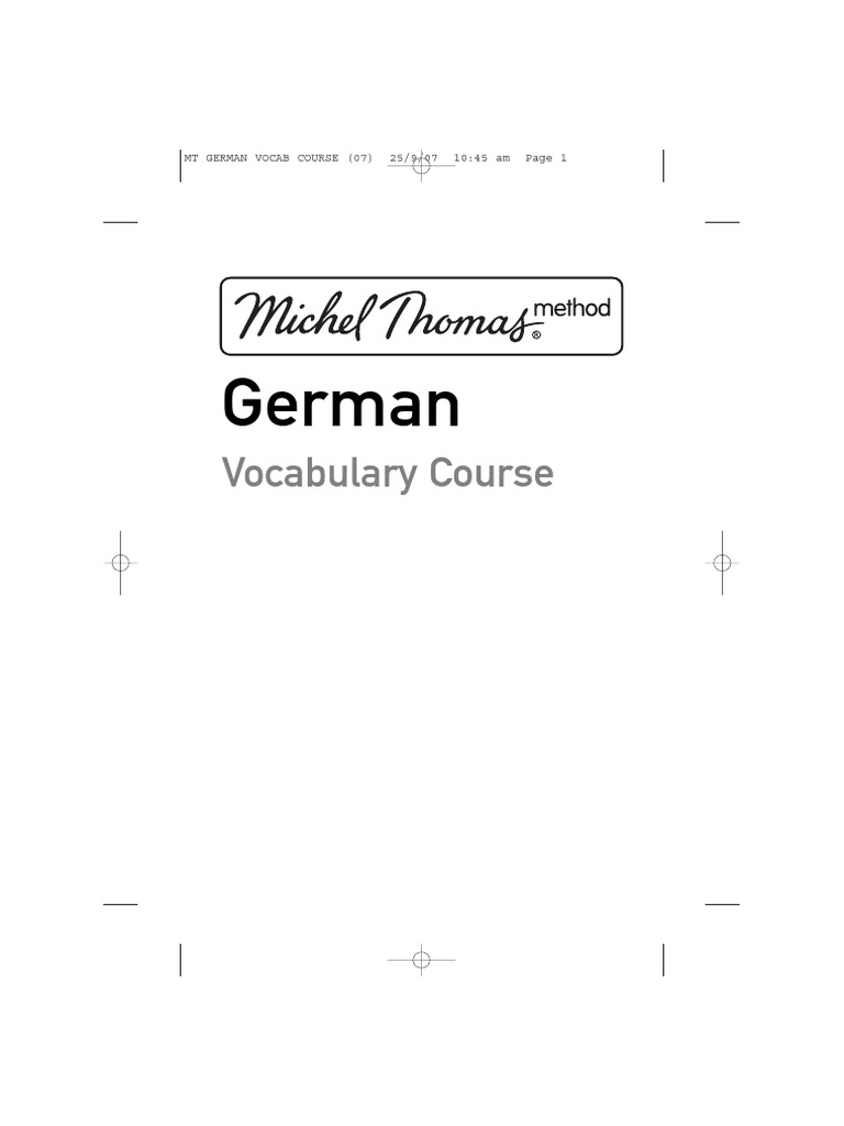 MT German Vocabulary PDF | PDF | Vocabulary | German Language