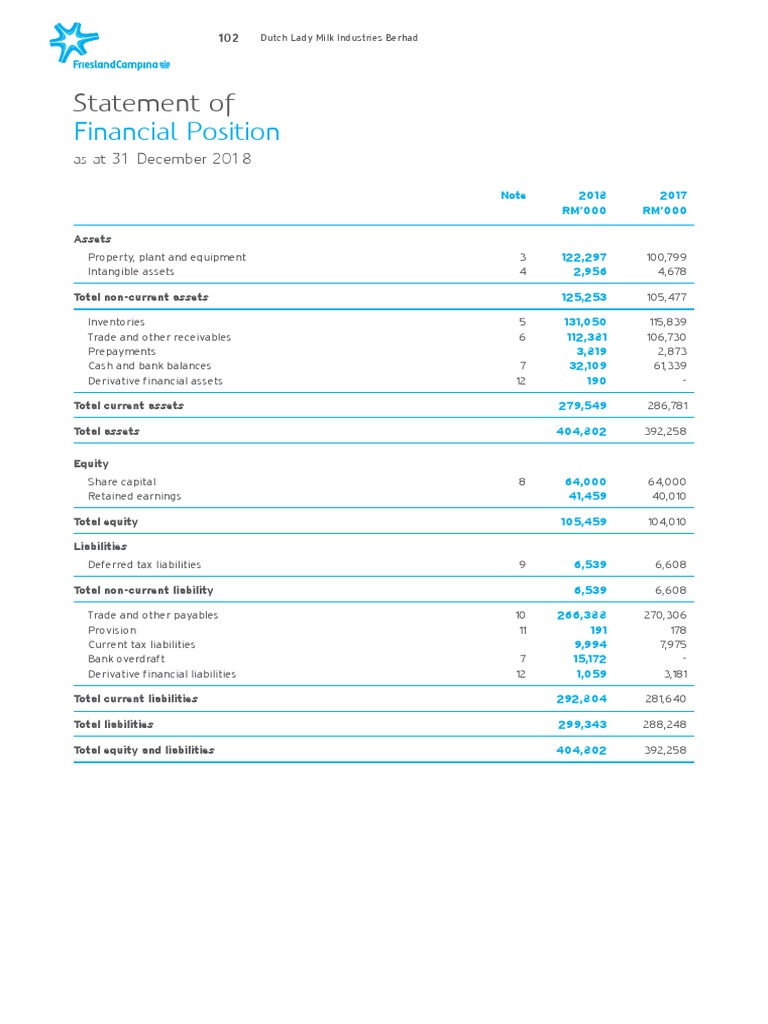 2018 Financial Position Statement | PDF