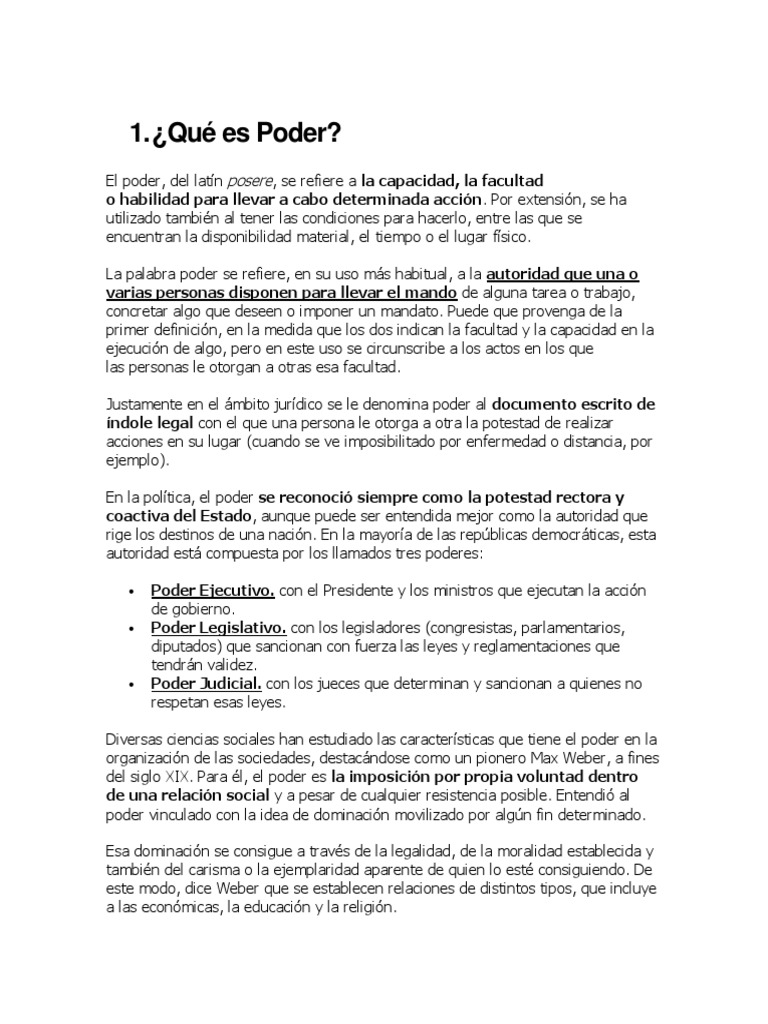 Que Es Poder | PDF | Estado (política) | Poder (social y político)