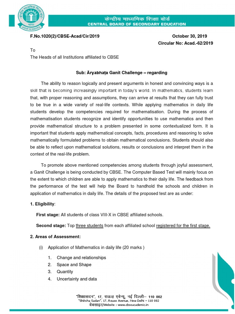 Cbse Circular Download Free Pdf Reason Teaching Mathematics