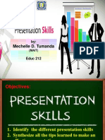 Tumanda, Presentation Skills