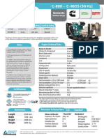 C-800 and C-865S 50 Hz gensets technical specifications