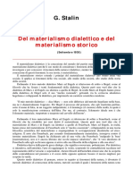 Stalin Del Materialismo Dialettico e Del Materialismo Storico