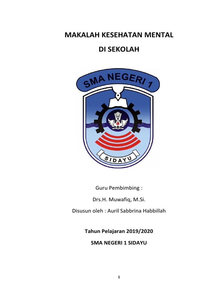 Makalah Kesehatan Mental Di Sekolah