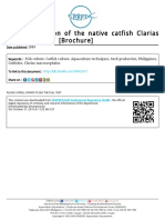 Seed Production of The Native Catfish Clarias Macrocephalus (Brochure)