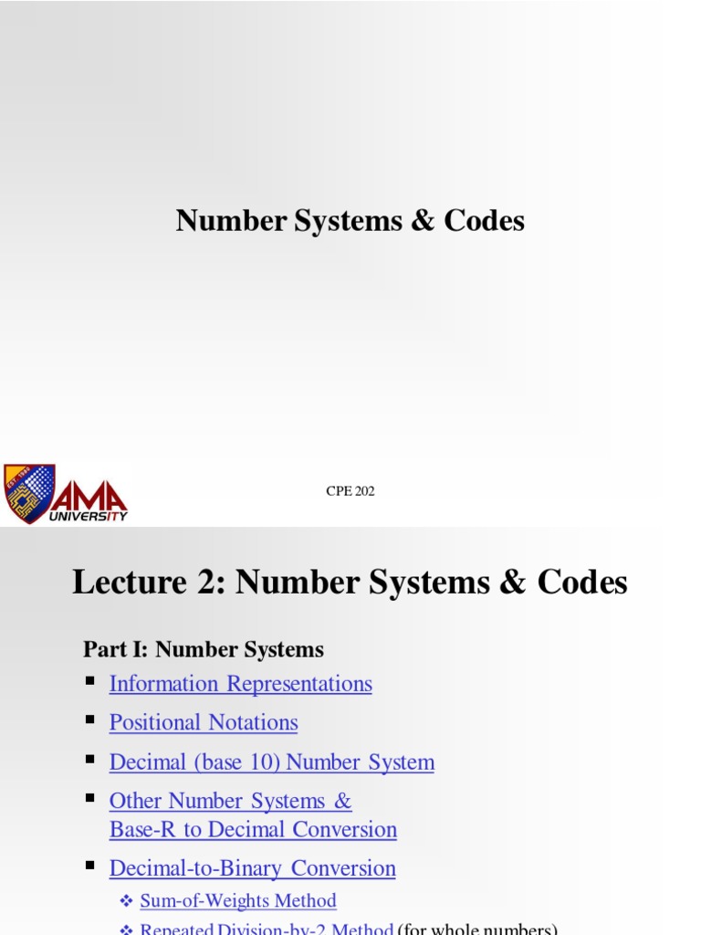 Ch.2 Number Systems and Codes | Download Free PDF | Binary Coded ...