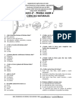 Prueba Saber Ciencias Naturales Grado Cuarto