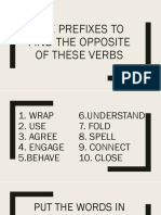 Use Prefixes To Find The Opposite of These Verbs