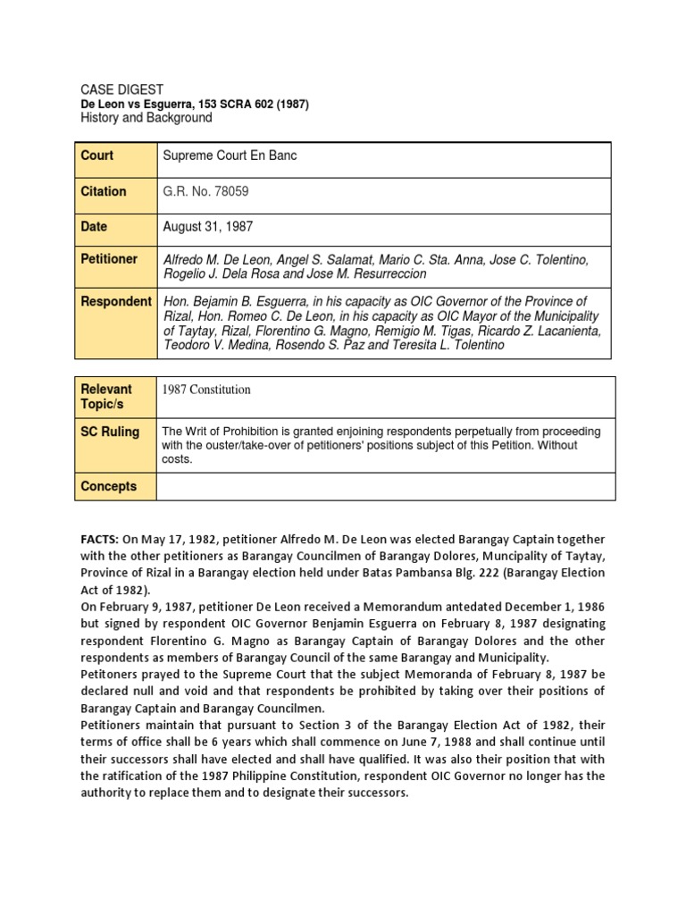 Supreme Court Ruling on Barangay Elections | PDF | Virtue | Public Law
