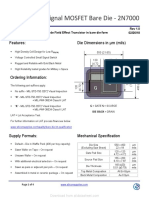 Small Signal MOSFET Bare Die 2N7000: Features: Die Dimensions in M (Mils)