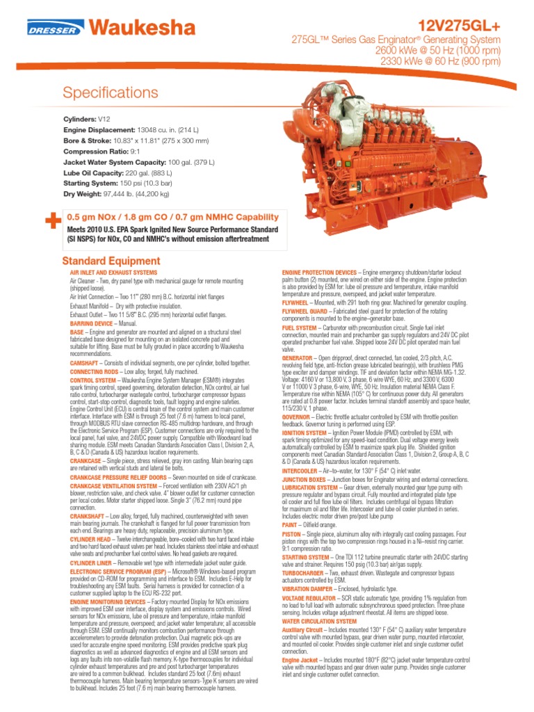 12v275gl 1 Valve Engines