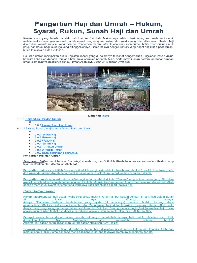 Pengertian Haji Dan Umrah Pdf