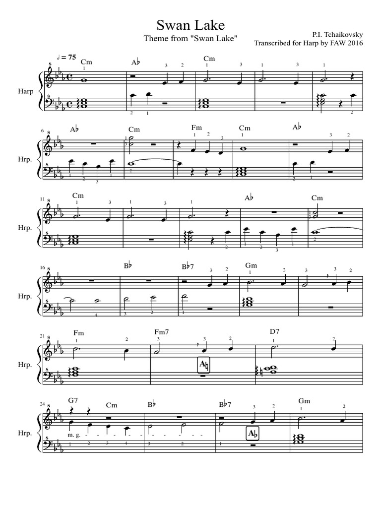 Swan Lake Transcribed For Celtic Harp PDF