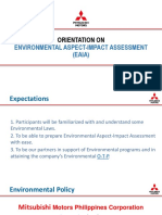 Orientation On: Environmental Aspect-Impact Assessment (EAIA)