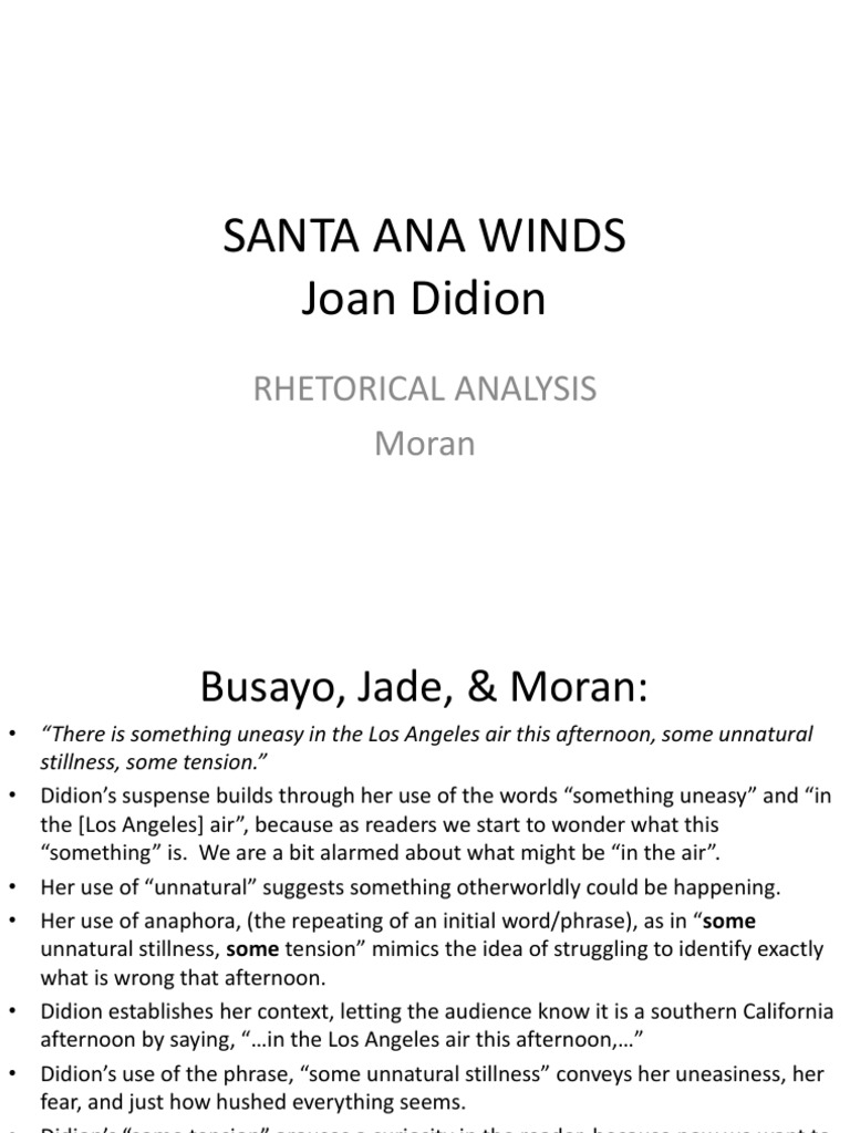 AP Lang Santa Ana Winds Analysis PDF Nature