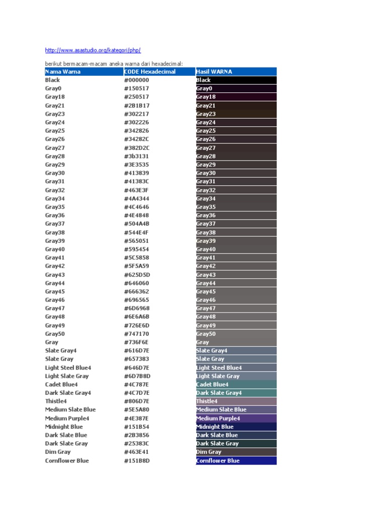 Code Warna Desain Grafis | PDF | Chess | Color