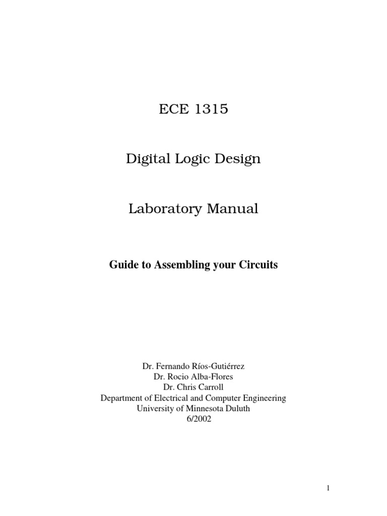 ECE 1315 Digital Logic Design Laboratory Manual Guide To Assembling