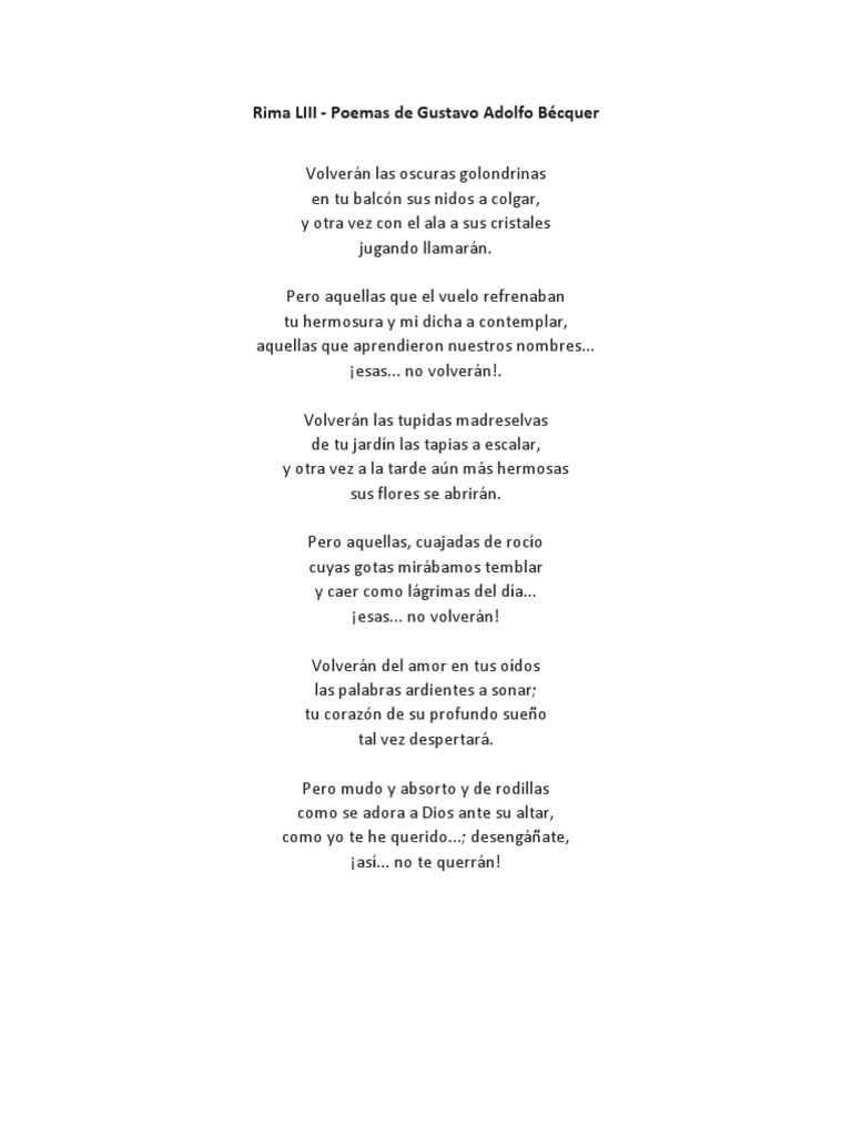 Rima LIII de Bécquer: Amor y Pérdida | PDF | Poesía