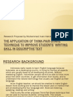 The Application of Think-Pair-Share Technique To Improve Students' Writing Skill in Descriptive Text