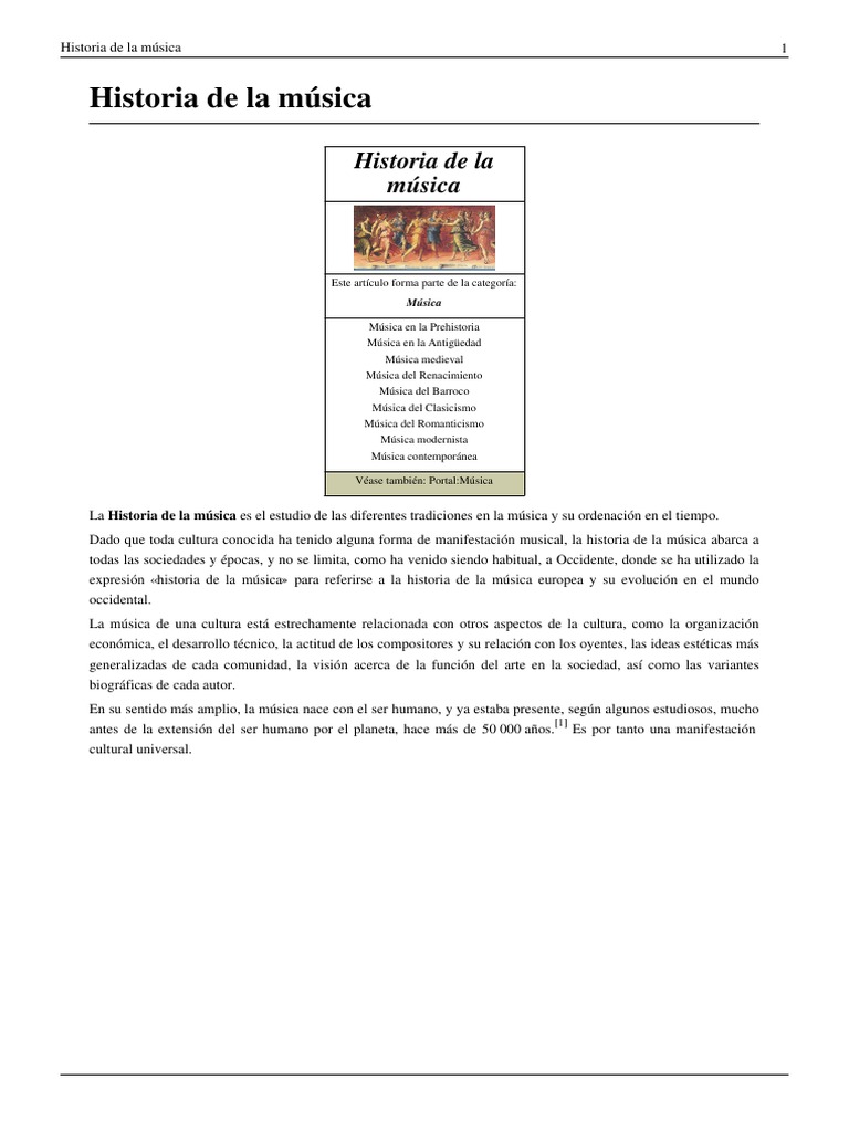 Evolución de la música a través de la historia | PDF | Musica barroca ...
