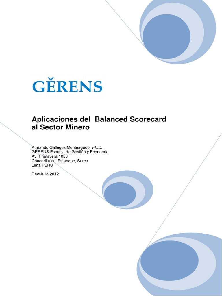Balanced Scorecard en Minería: Estrategias Efectivas | PDF | Business ...