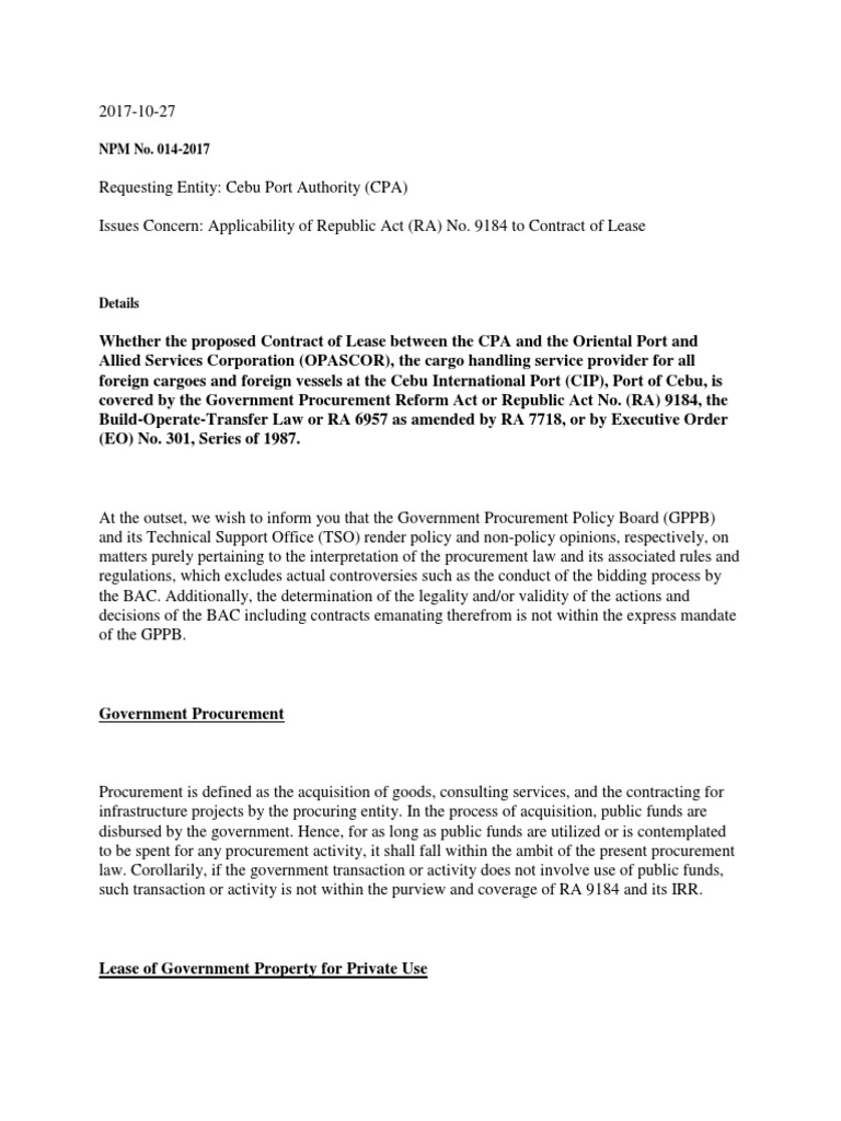 Lease of Govt Property PDF Procurement PublicPrivate Partnership