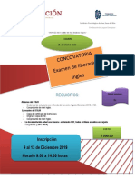 Convocatoria Examen de Liberacion Ingles PDF